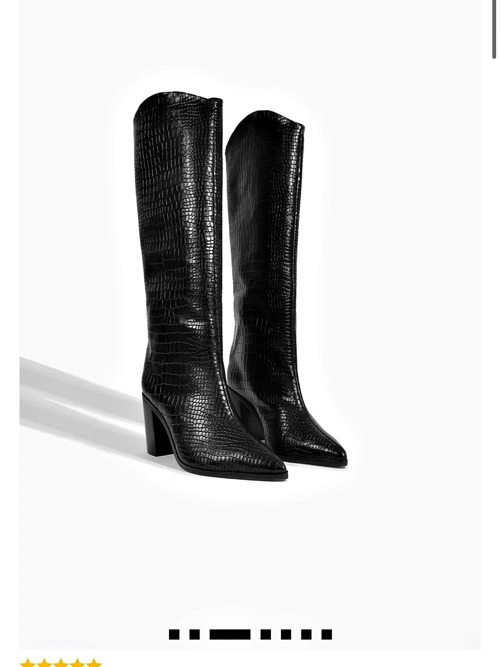 Schatz boots Crocodile-Embossed Leather Knee-High Boots